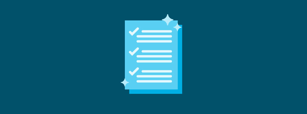Blue checklist on a blue background