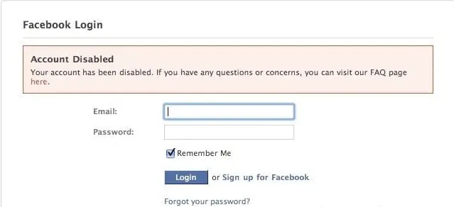 Disable Facebook Login